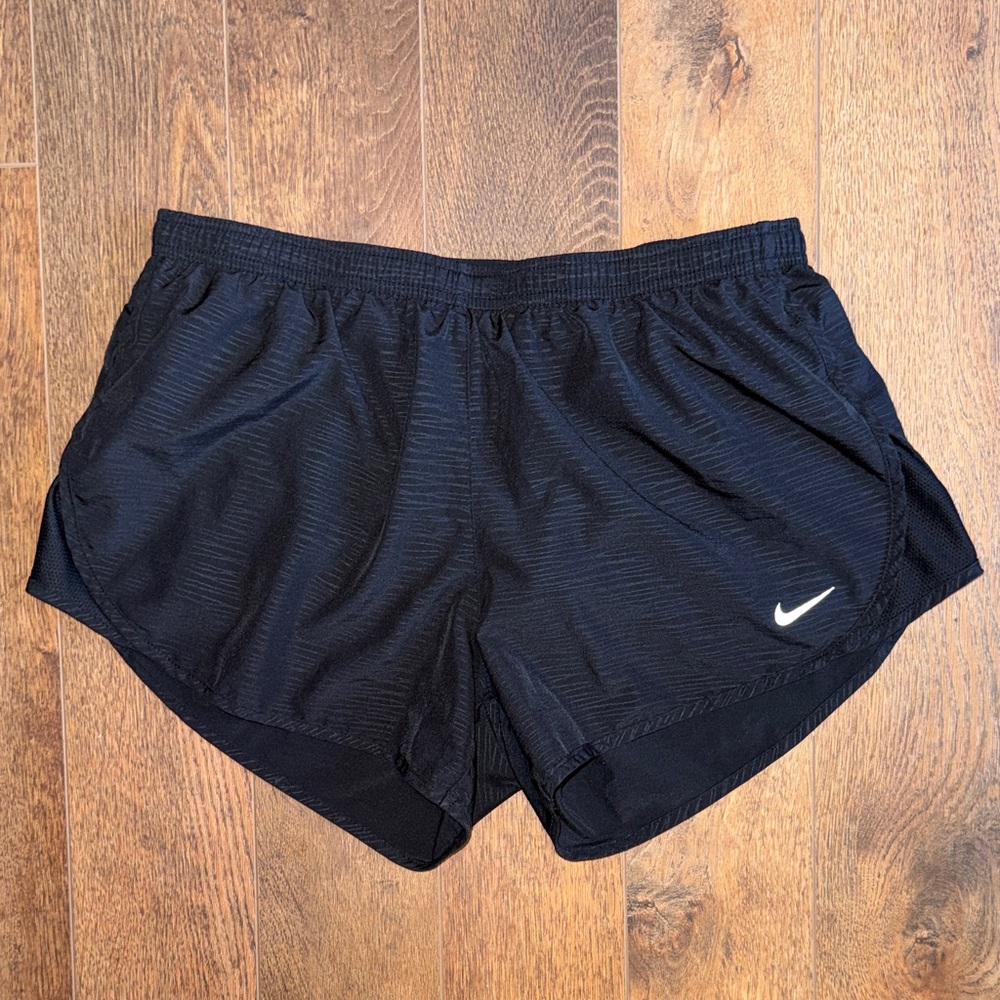 Nike Black Women’s Athletic Running Shorts with White Swoosh